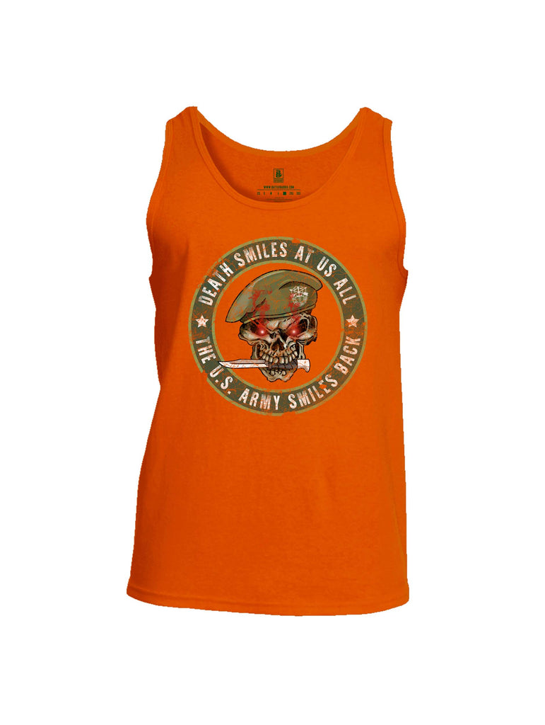 Battleraddle Death Smiles At Us All The Army Smiles Back Mens Cotton Tank Top