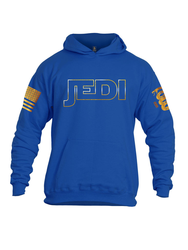 Battleraddle JEDI Brass Sleeve Print Mens Cotton Pullover Hoodie With Pockets