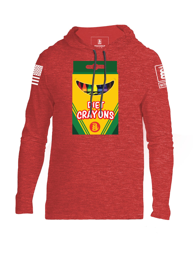 Battleraddle Diet Crayons Snake Logo For When You Need To Pass Height And Weight Mens Thin Cotton Lightweight Hoodie