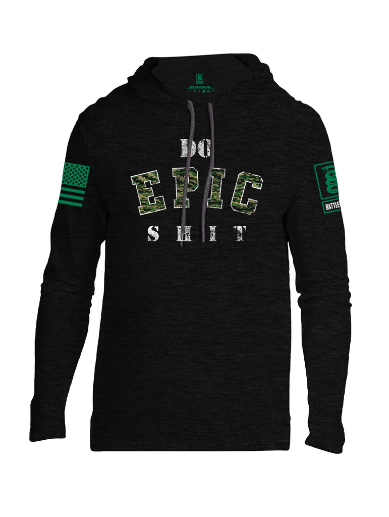 Battleraddle Do Epic-Shit Green Sleeve Print Mens Thin Cotton Lightweight Hoodie