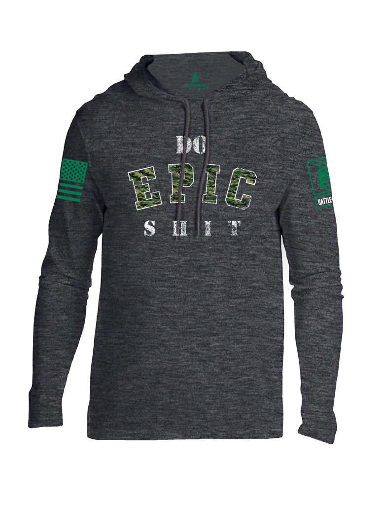 Battleraddle Do Epic-Shit Green Sleeve Print Mens Thin Cotton Lightweight Hoodie
