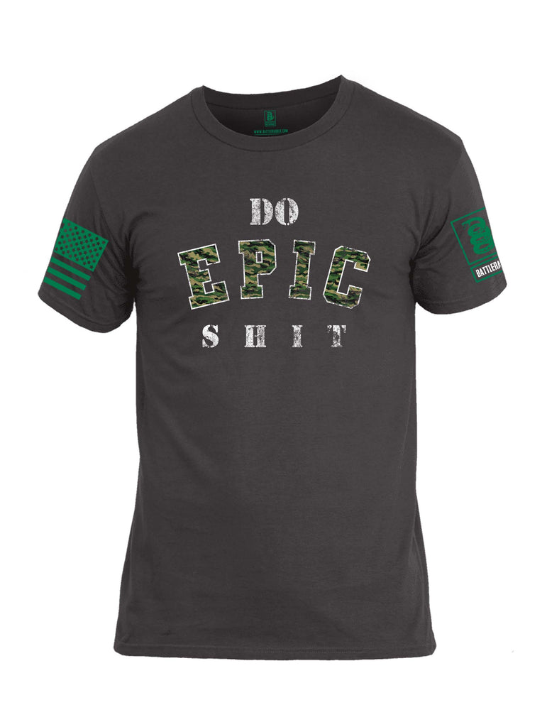 Battleraddle Do Epic-Shit Green Sleeve Print Mens Cotton Crew Neck T Shirt