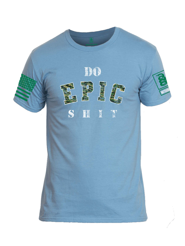 Battleraddle Do Epic-Shit Green Sleeve Print Mens Cotton Crew Neck T Shirt