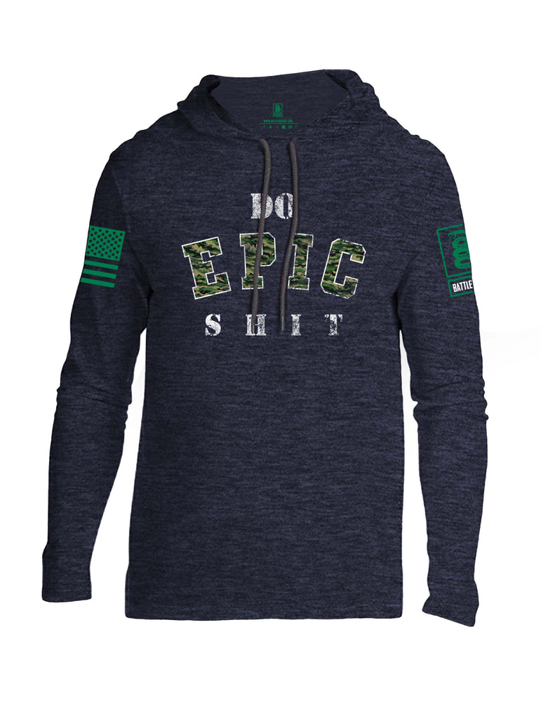 Battleraddle Do Epic-Shit Green Sleeve Print Mens Thin Cotton Lightweight Hoodie