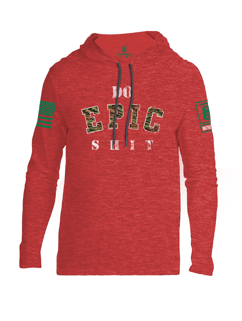 Battleraddle Do Epic-Shit Green Sleeve Print Mens Thin Cotton Lightweight Hoodie