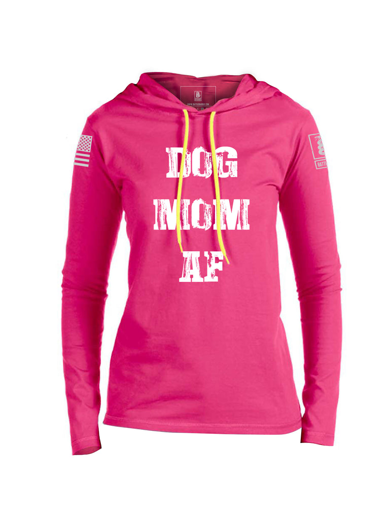 Battleraddle Dog Mom AF Womens Thin Cotton Lightweight Hoodie