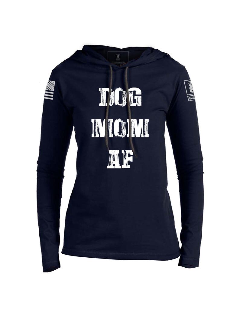 Battleraddle Dog Mom AF Womens Thin Cotton Lightweight Hoodie