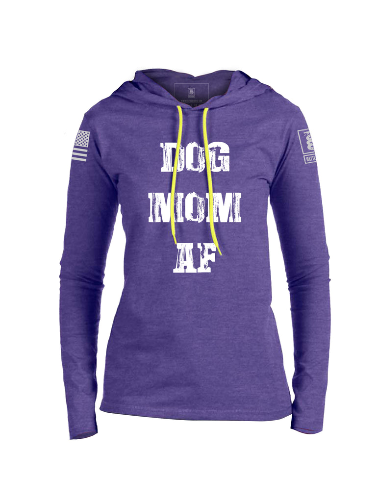Battleraddle Dog Mom AF Womens Thin Cotton Lightweight Hoodie