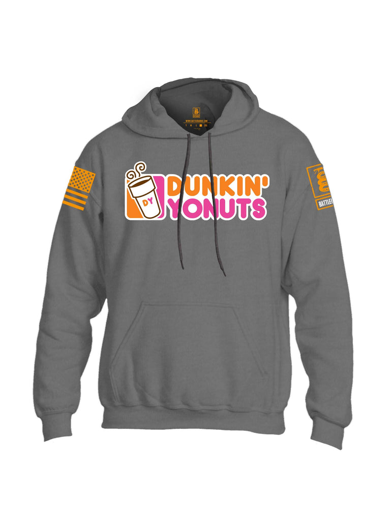 Battleraddle Dunkin Yonuts Orange Sleeve Print Mens Blended Hoodie With Pockets