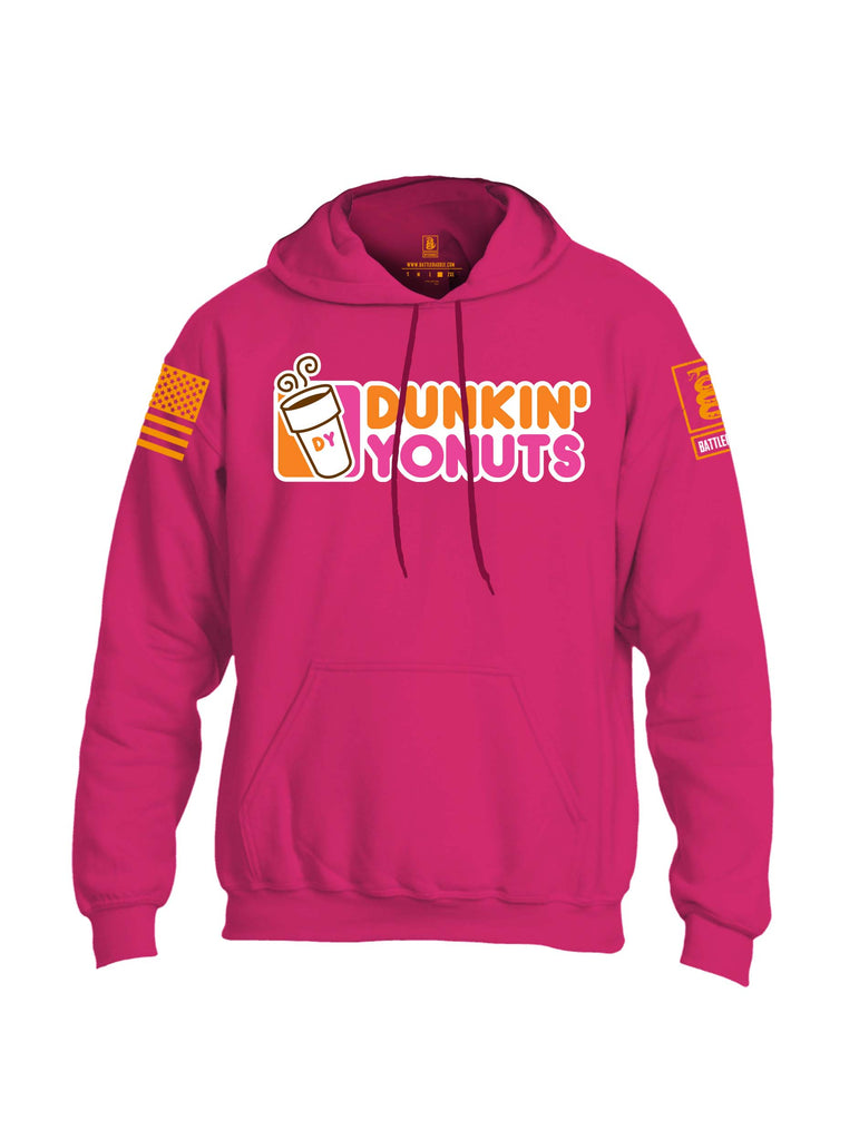 Battleraddle Dunkin Yonuts Orange Sleeve Print Mens Blended Hoodie With Pockets