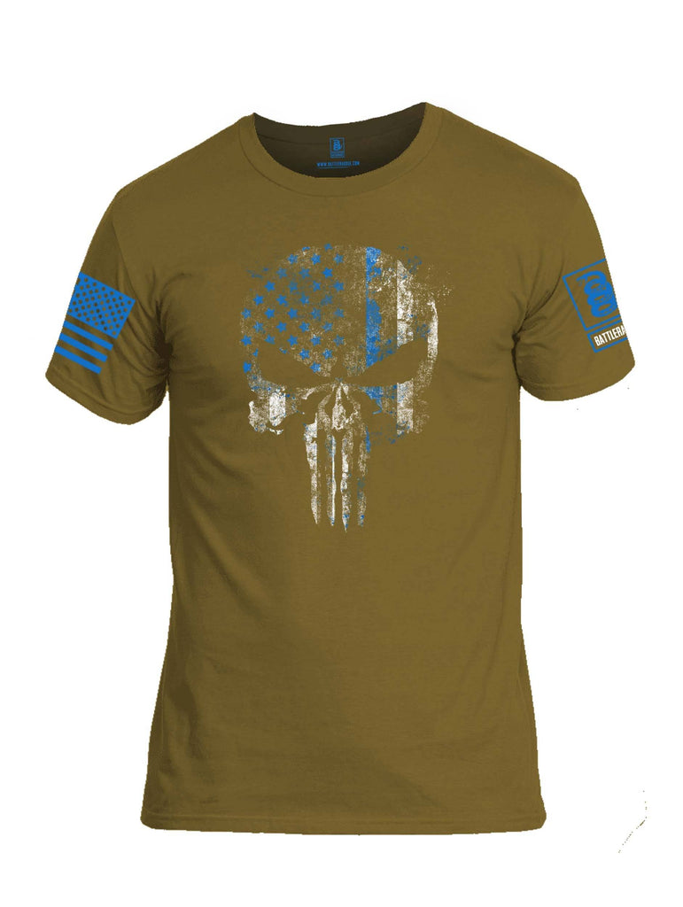 Battleraddle Expounder Thin Blue Line Blue Sleeve Print Mens Cotton Crew Neck T Shirt shirt|custom|veterans|Apparel-Mens T Shirt-cotton