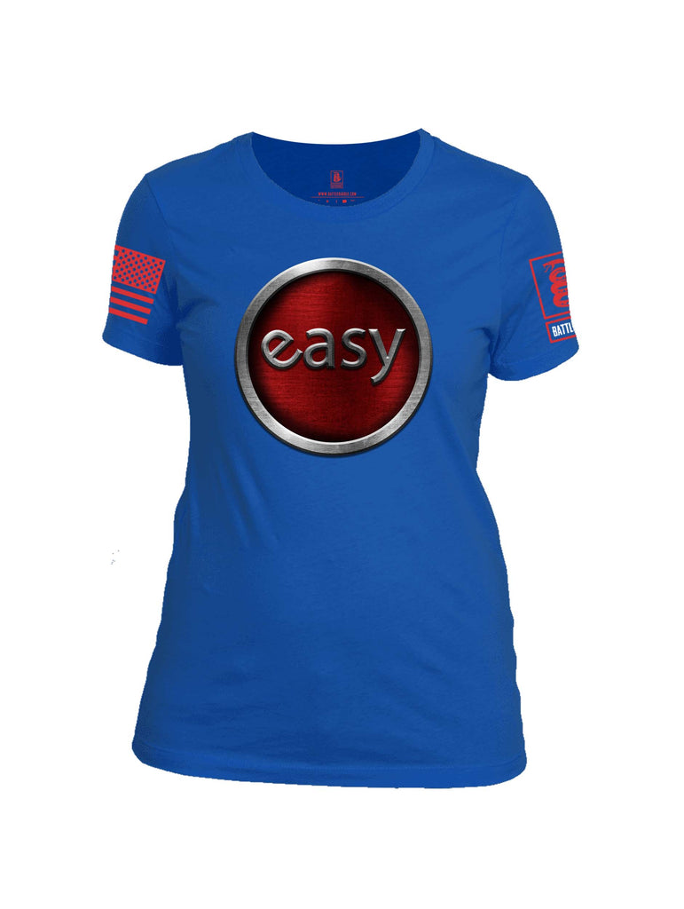 Battleraddle Easy Red Sleeve Print Womens Cotton Crew Neck T Shirt