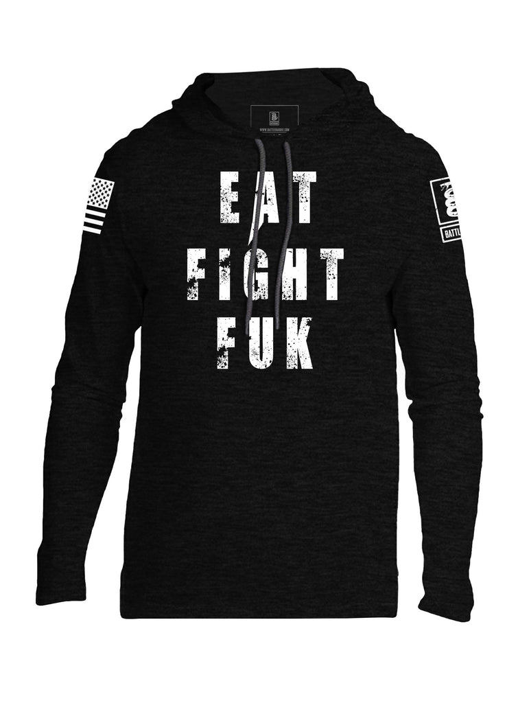 Battleraddle Eat Fight Fuk Mens Thin Cotton Lightweight Hoodie