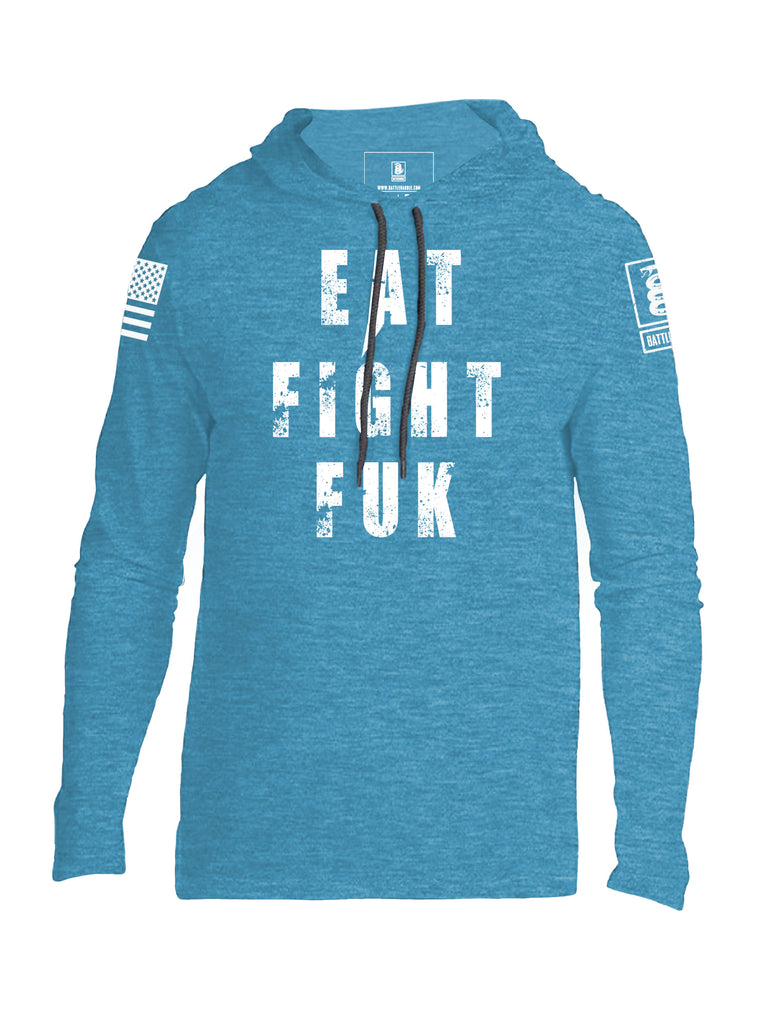 Battleraddle Eat Fight Fuk Mens Thin Cotton Lightweight Hoodie