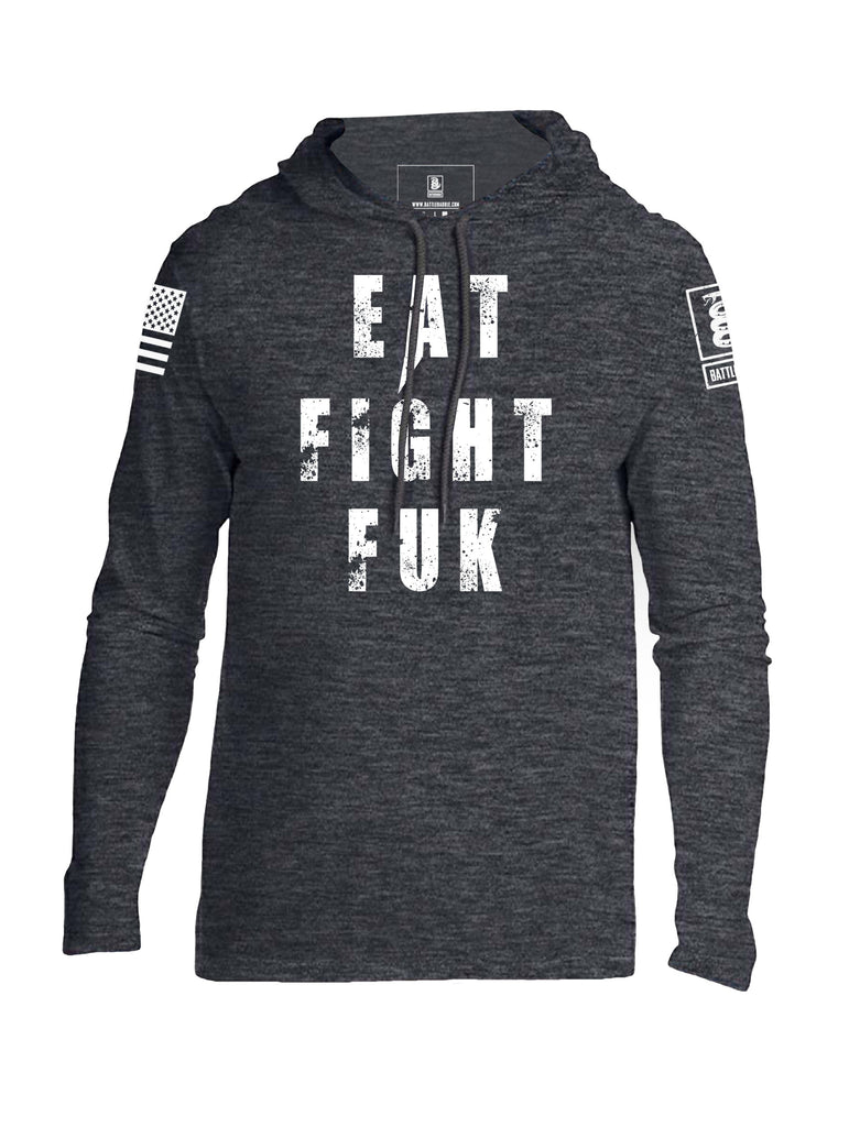 Battleraddle Eat Fight Fuk Mens Thin Cotton Lightweight Hoodie