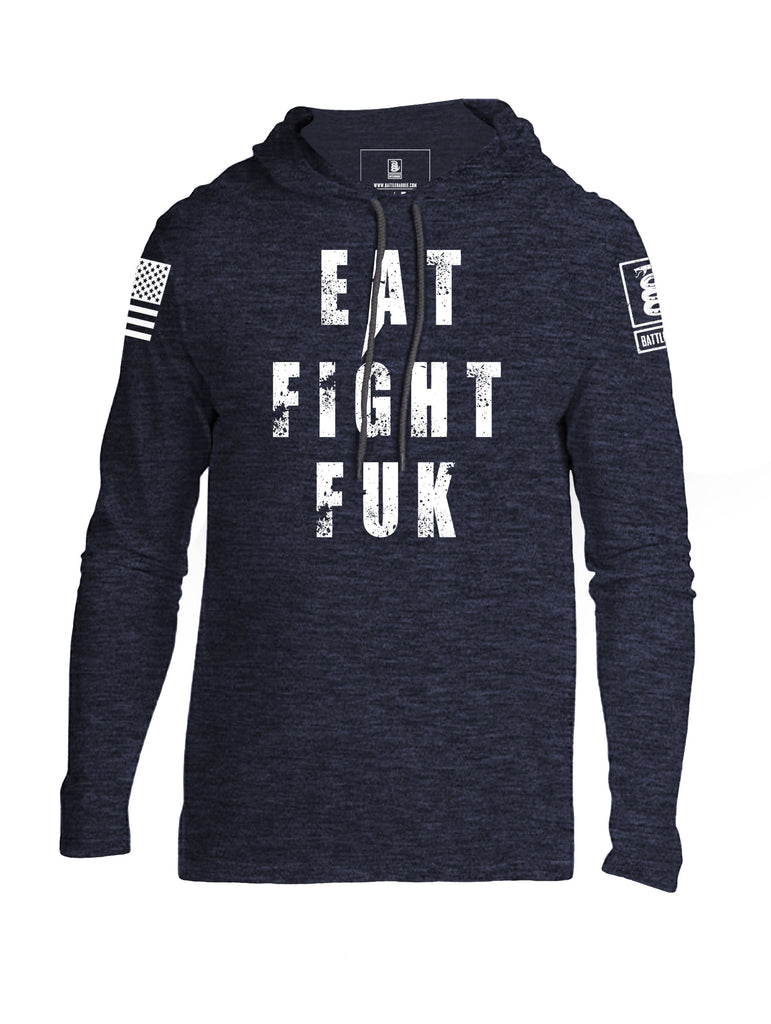 Battleraddle Eat Fight Fuk Mens Thin Cotton Lightweight Hoodie