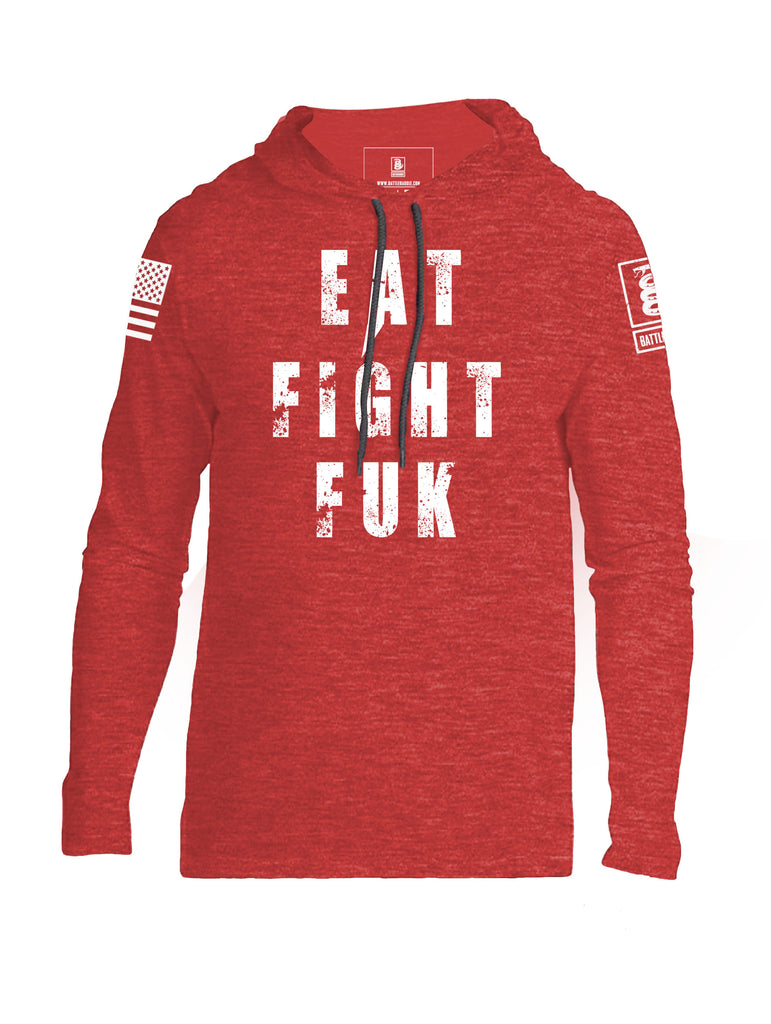 Battleraddle Eat Fight Fuk Mens Thin Cotton Lightweight Hoodie