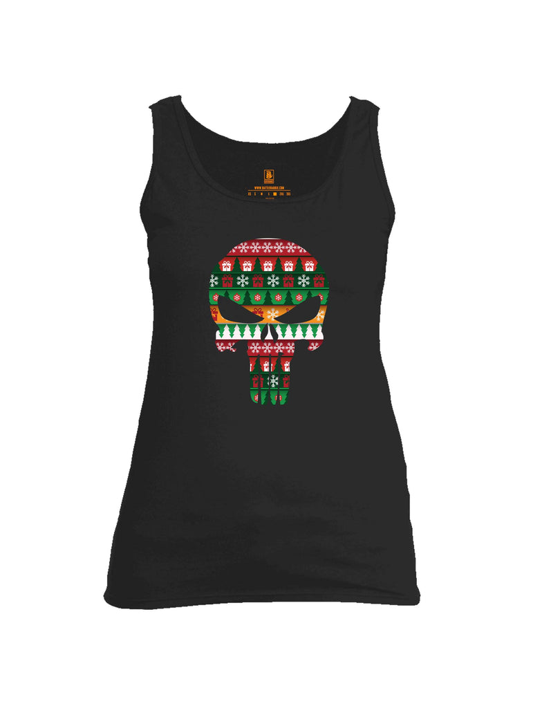 Battleraddle Expounder Skull Christmas Holiday Ugly Womens Cotton Tank Top