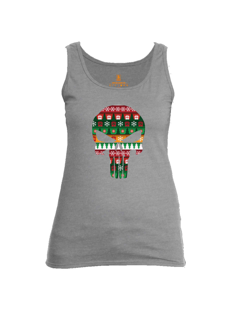 Battleraddle Expounder Skull Christmas Holiday Ugly Womens Cotton Tank Top