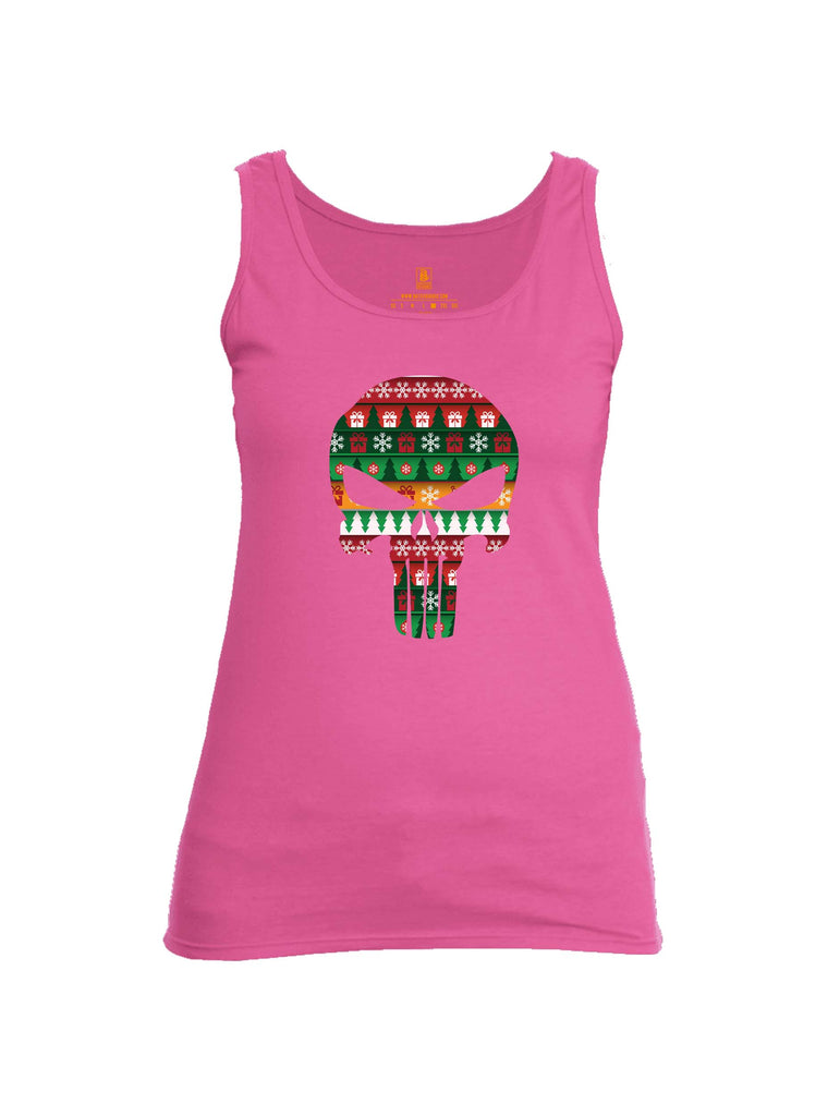 Battleraddle Expounder Skull Christmas Holiday Ugly Womens Cotton Tank Top
