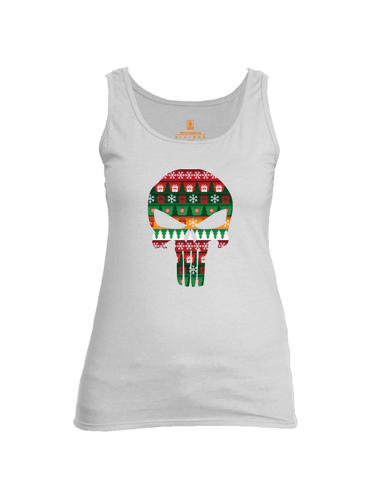 Battleraddle Expounder Skull Christmas Holiday Ugly Womens Cotton Tank Top
