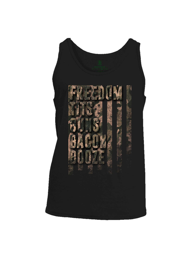 Battleraddle Freedom Tits Guns Bacon Booze Mens Cotton Tank Top