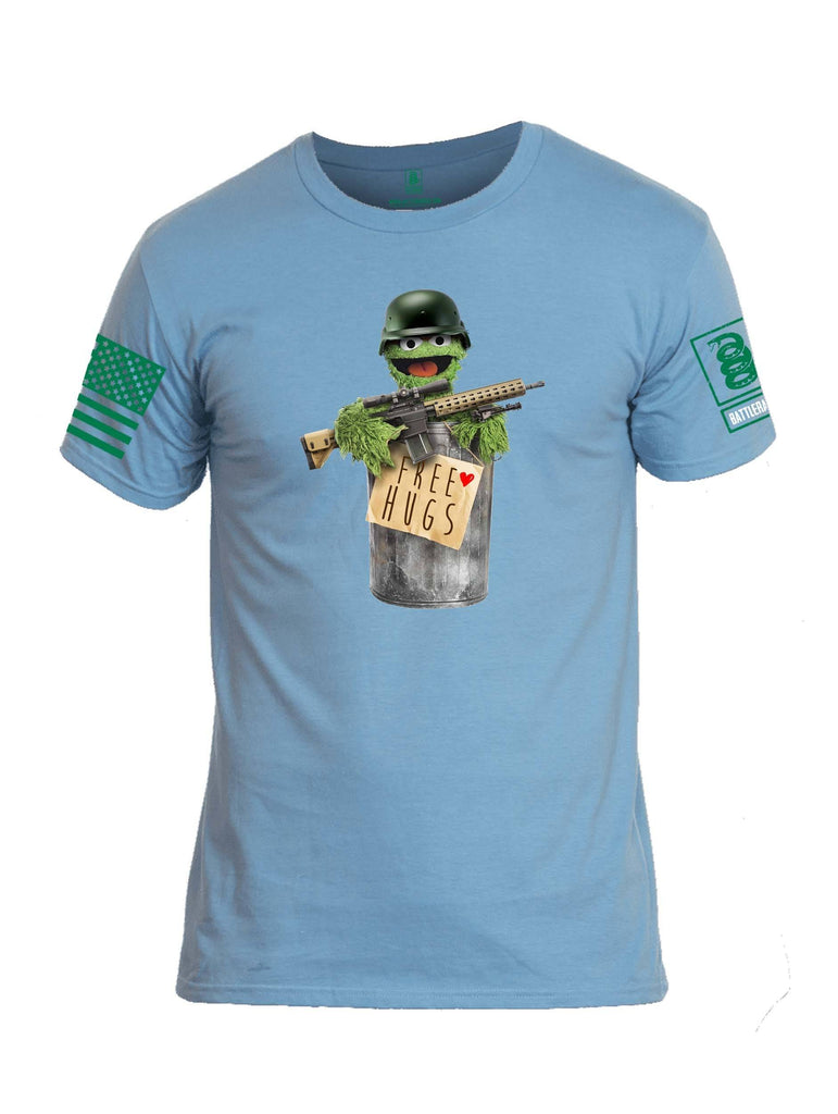 Battleraddle Grouchy Free Hugs Green Sleeve Print Mens Cotton Crew Neck T Shirt shirt|custom|veterans|Apparel-Mens T Shirt-cotton