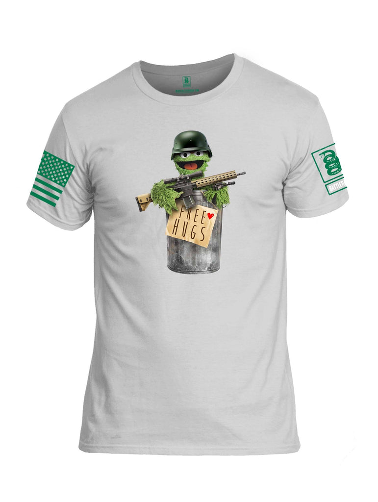 Battleraddle Grouchy Free Hugs Green Sleeve Print Mens Cotton Crew Neck T Shirt shirt|custom|veterans|Apparel-Mens T Shirt-cotton