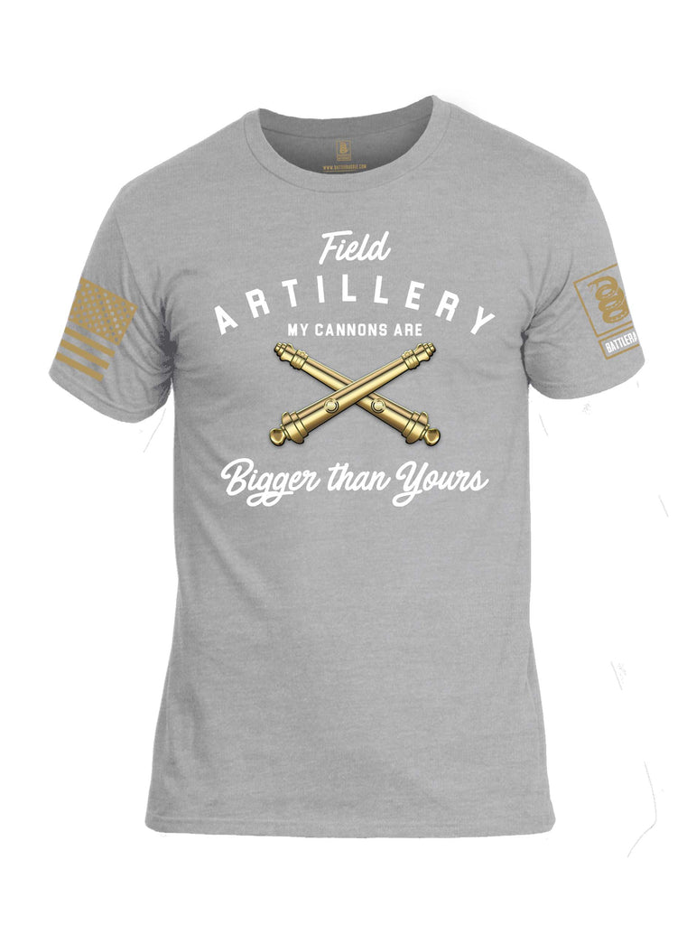 Battleraddle Field Artillery My Cannons Are Bigger Than Yours Brass Sleeve Print Mens Cotton Crew Neck T Shirt