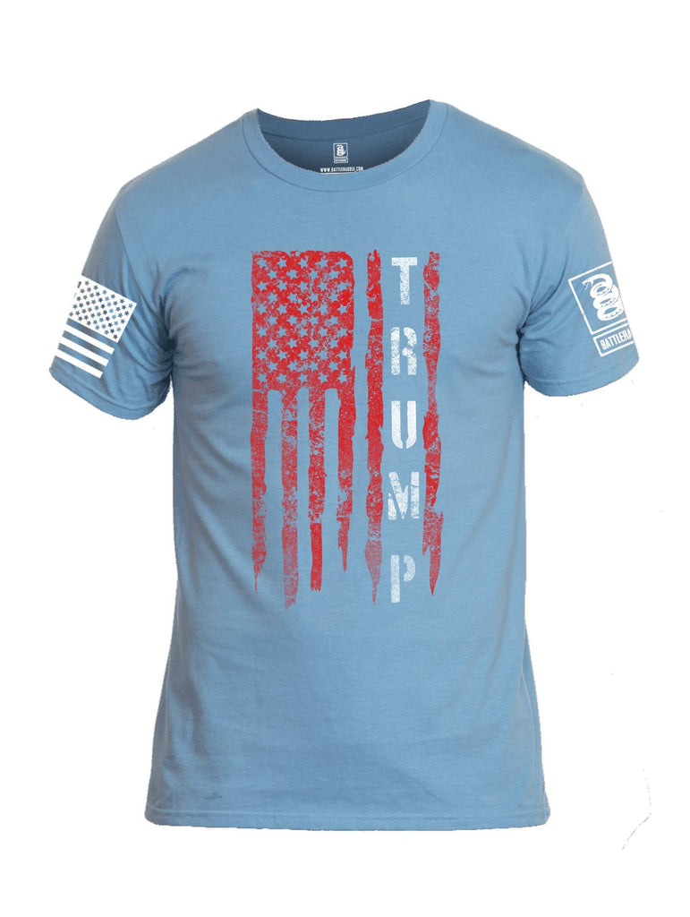 Battleraddle Flag Trump White Sleeve Print Mens Cotton Crew Neck T Shirt shirt|custom|veterans|Apparel-Mens T Shirt-cotton