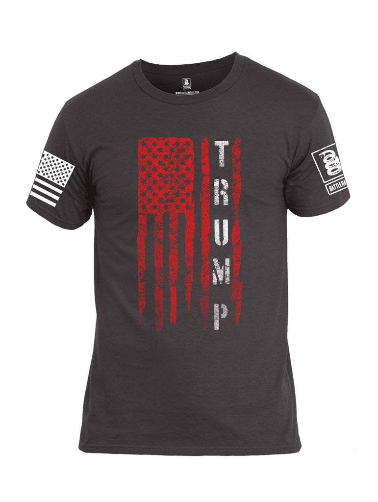 Battleraddle Flag Trump White Sleeve Print Mens Cotton Crew Neck T Shirt shirt|custom|veterans|Apparel-Mens T Shirt-cotton