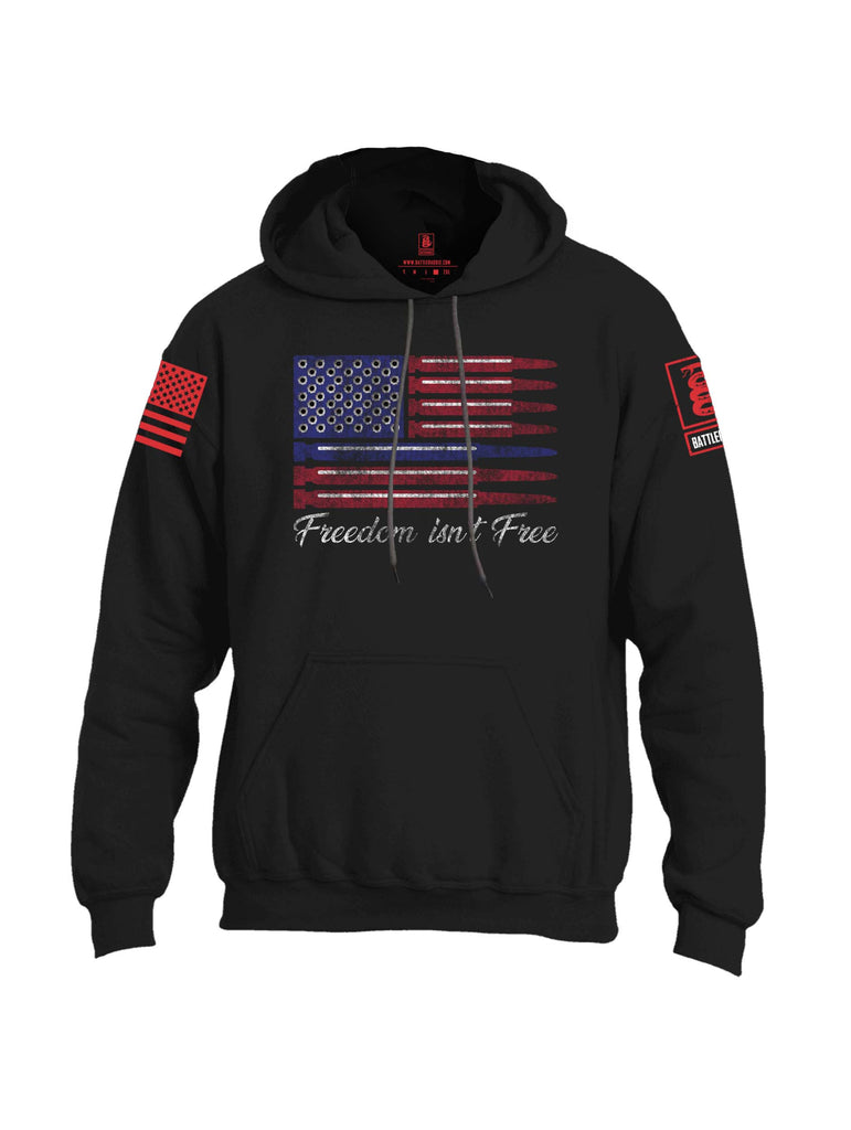 Battleraddle Freedom Isnt Free Thin Blue Line Bullet Red Sleeve Print Mens Blended Hoodie With Pockets
