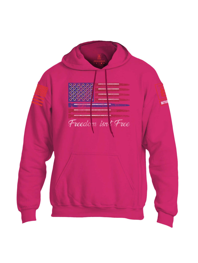 Battleraddle Freedom Isnt Free Thin Blue Line Bullet Red Sleeve Print Mens Blended Hoodie With Pockets