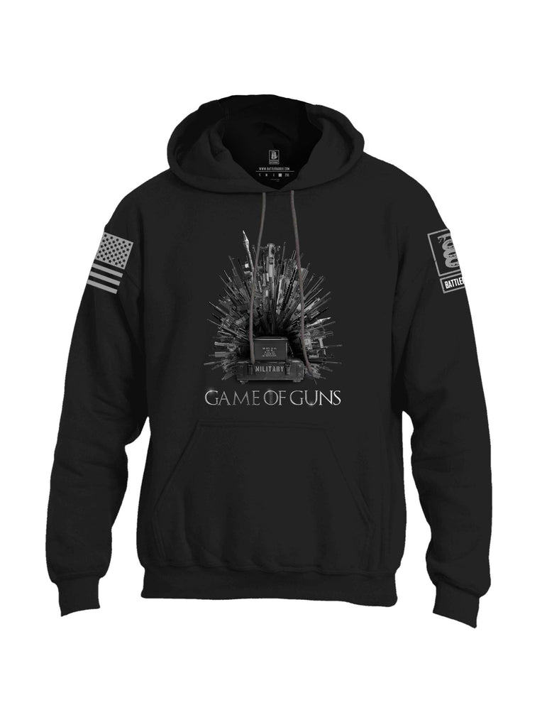 Battleraddle Game of Guns Grey Sleeve Print Mens Blended Hoodie With Pockets