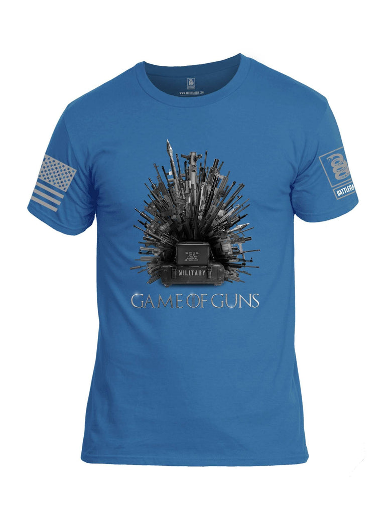 Battleraddle Game of Guns Grey Sleeve Print Mens Cotton Crew Neck T Shirt shirt|custom|veterans|Apparel-Mens T Shirt-cotton