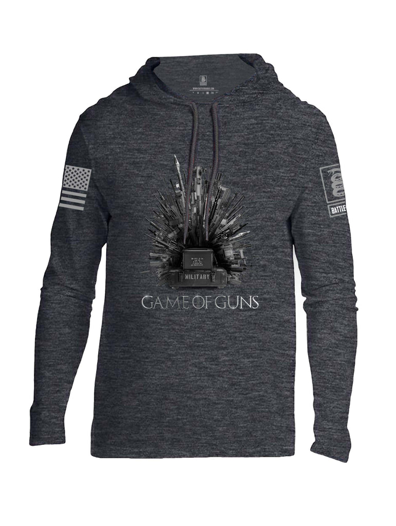 Battleraddle Game of Guns Grey Sleeve Print Mens Thin Cotton Lightweight Hoodie