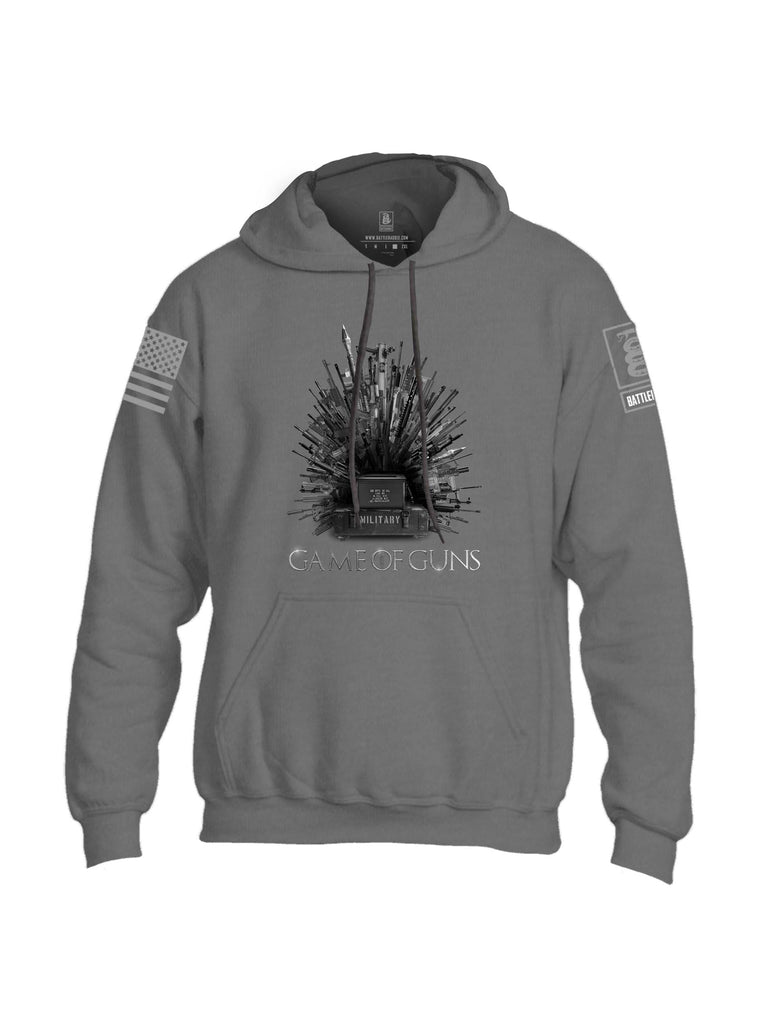 Battleraddle Game of Guns Grey Sleeve Print Mens Blended Hoodie With Pockets