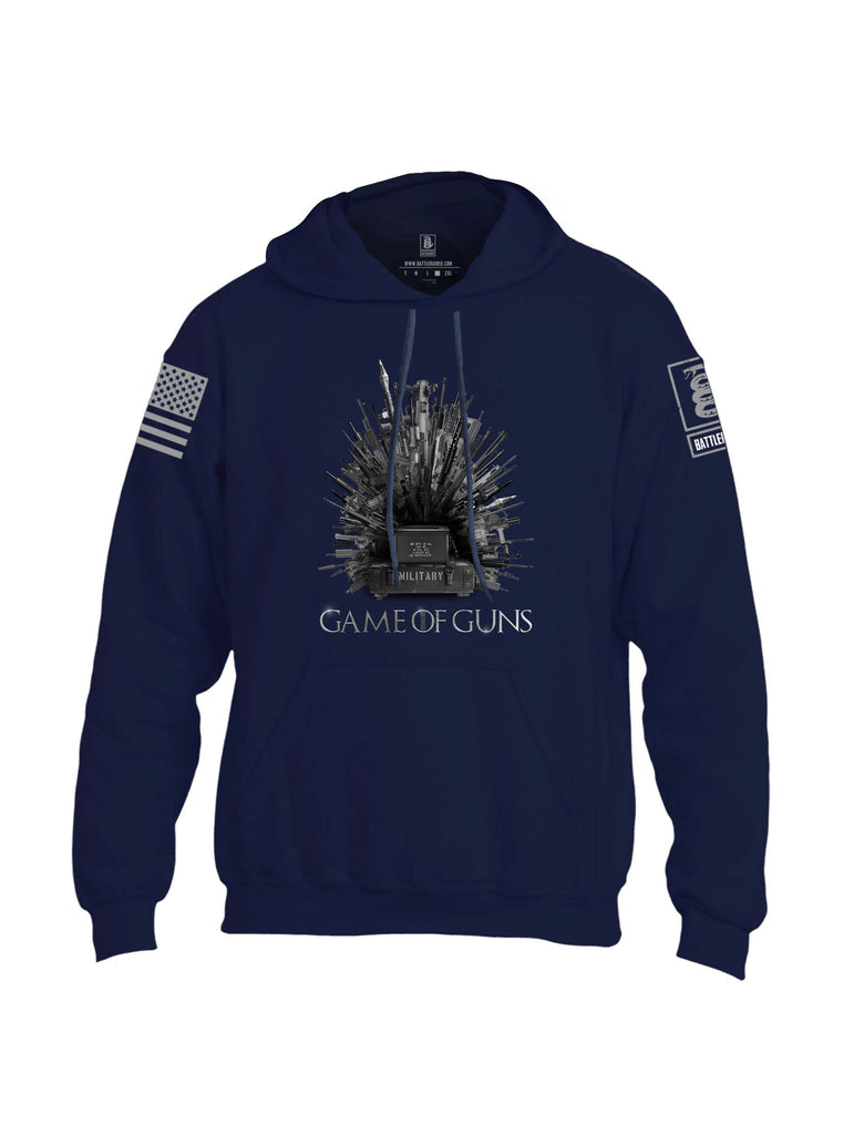 Battleraddle Game of Guns Grey Sleeve Print Mens Blended Hoodie With Pockets