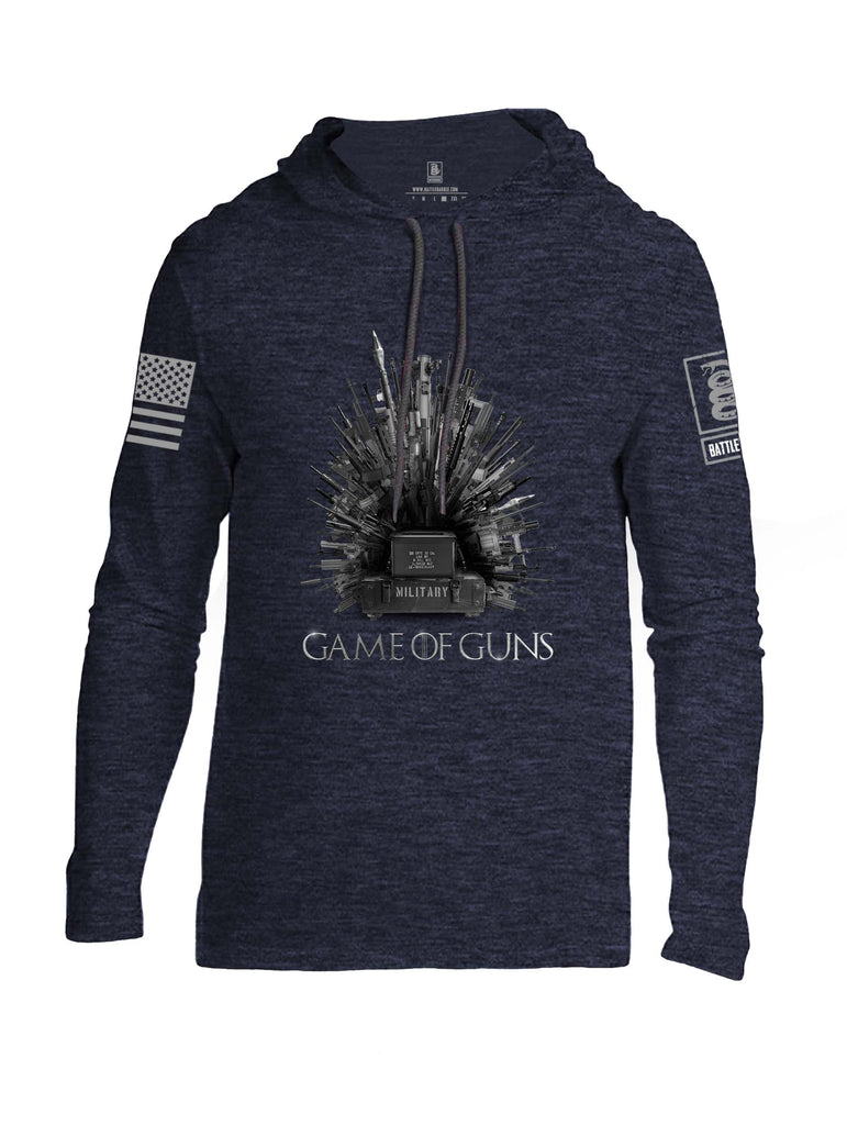 Battleraddle Game of Guns Grey Sleeve Print Mens Thin Cotton Lightweight Hoodie