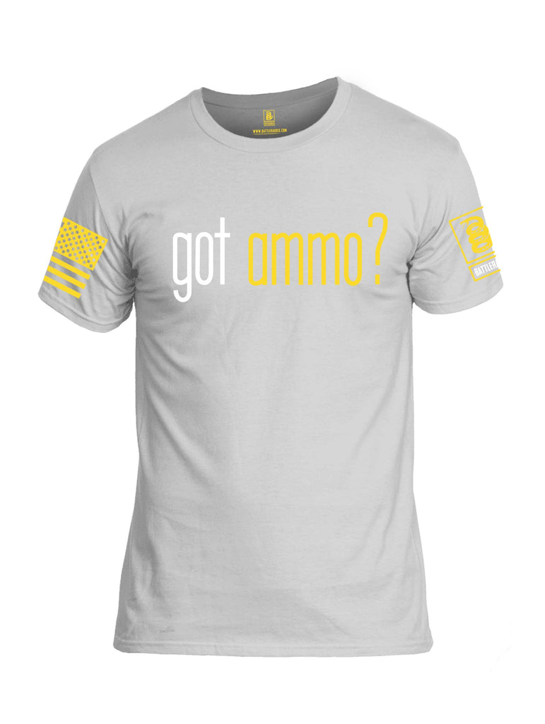 Battleraddle Got Ammo Yellow Sleeve Print Mens Cotton Crew Neck T Shirt