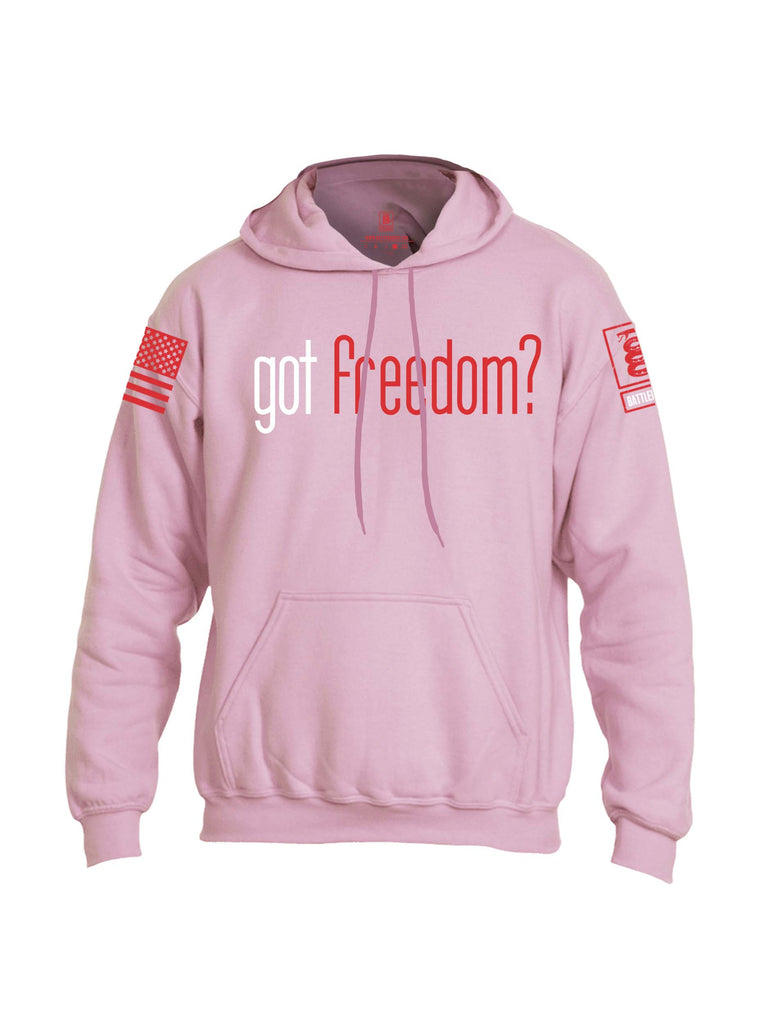 Battleraddle Got Freedom Red Sleeve Print Mens Blended Hoodie With Pockets