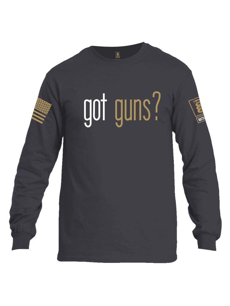Battleraddle Got Guns Brass Sleeve Print Mens Cotton Long Sleeve Crew Neck T Shirt