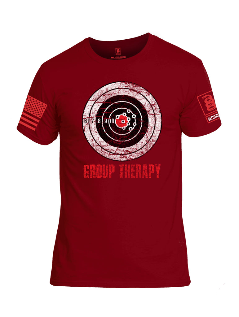Battleraddle Group Therapy Red Sleeve Print Mens Cotton Crew Neck T Shirt