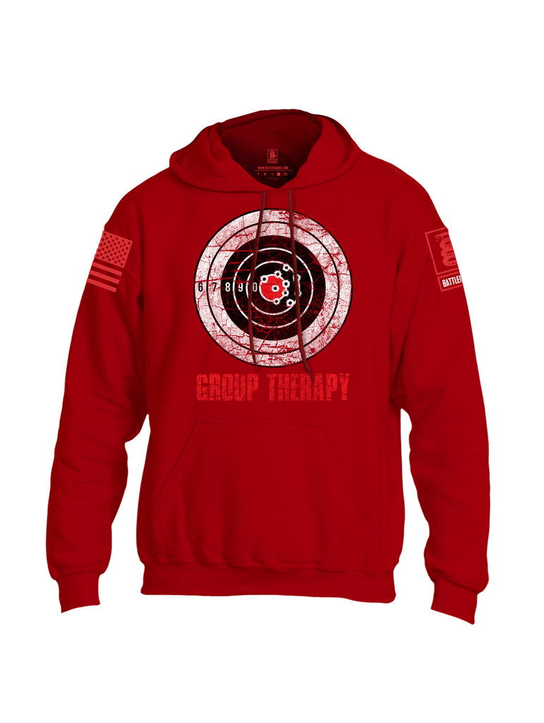 Battleraddle Group Therapy Red Sleeve Print Mens Blended Hoodie With Pockets