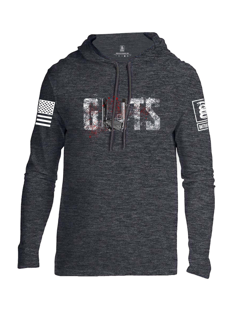 Battleraddle Guts White Sleeve Print Mens Thin Cotton Lightweight Hoodie shirt|custom|veterans|Apparel-Mens Hoodie-Cotton