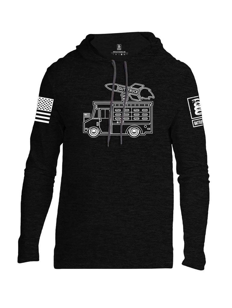 Battleraddle Gut Truck White Sleeve Print Mens Thin Cotton Lightweight Hoodie shirt|custom|veterans|Apparel-Mens Hoodie-Cotton