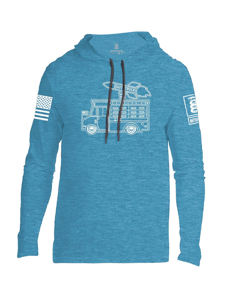 Battleraddle Gut Truck White Sleeve Print Mens Thin Cotton Lightweight Hoodie shirt|custom|veterans|Apparel-Mens Hoodie-Cotton