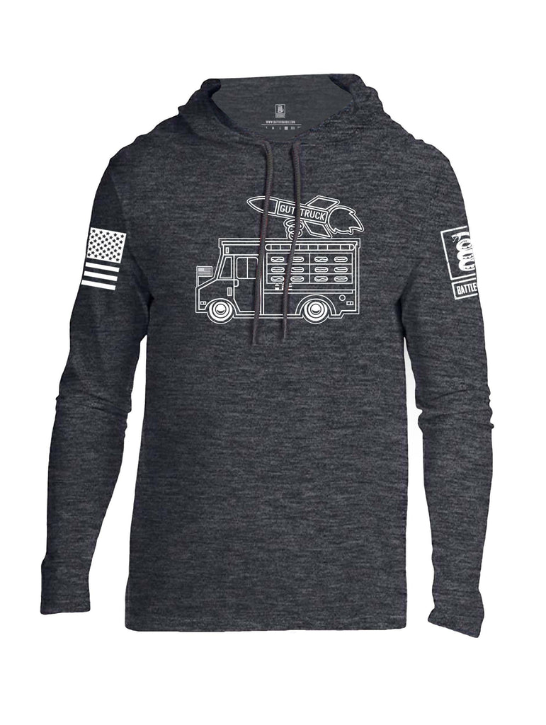Battleraddle Gut Truck White Sleeve Print Mens Thin Cotton Lightweight Hoodie shirt|custom|veterans|Apparel-Mens Hoodie-Cotton