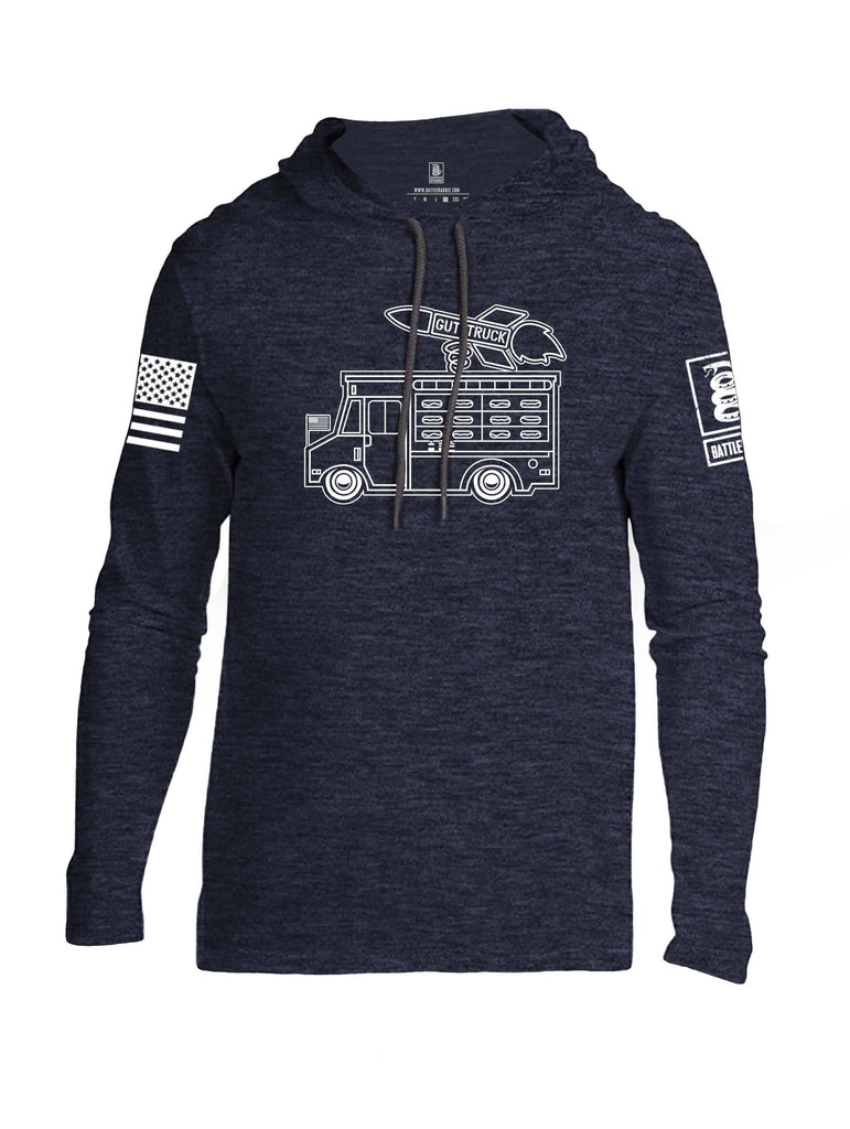 Battleraddle Gut Truck White Sleeve Print Mens Thin Cotton Lightweight Hoodie shirt|custom|veterans|Apparel-Mens Hoodie-Cotton