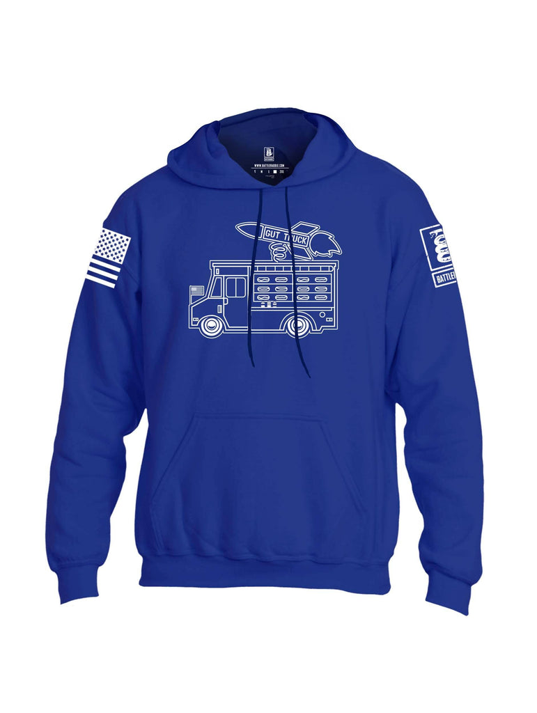 Battleraddle Gut Truck White Sleeve Print Mens Blended Hoodie With Pockets shirt|custom|veterans|Apparel-Mens Hoodies-Cotton/Dryfit Blend